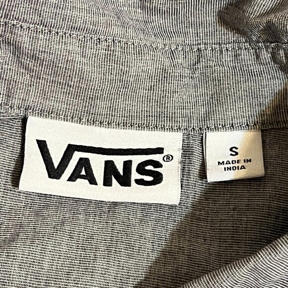 Vans button down shirt men's gray S gray with light gray with pocket ,(SALE) - Picture 9 of 12